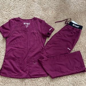 Maroon Grey Anatomy scrubs